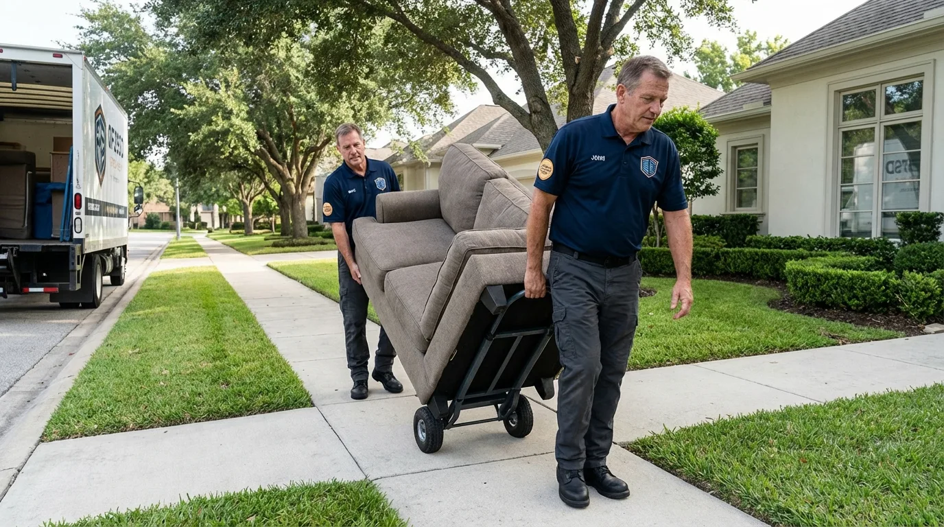 Local residential moving crew loading furniture in Placerville, CA